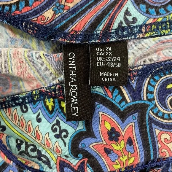 Cynthia Rowley Paisley Pants Size 2XL - Picture 3 of 3